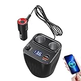 Kfz-Ladegerät | 60 W rutschfestes, verstellbares Kabel Plug-and-Play | 2-Port-Schnellladegerät...