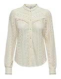 ONLY Damen Onlreba Lace L/S Shirt WVN Noos, Egret, S