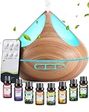 VAAGHANM Aroma Diffuser Diffusoren 500 ml mit 8 ätherischen Ölen, Aromatherapie-Diffusoren,...