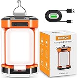 Campinglampe, BICKON Zeltlaterne Max 25 Stunden Laufzeit, 60 Superhell LEDs 5 Leuchtmodi Camping...