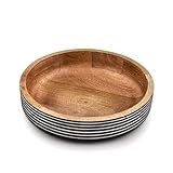 EDHAS Dekorative Schalen aus Mangoholz, rund, dekorative Schüssel, modern, rustikal, dekorative...