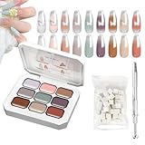 Nagellack-Gel | 9 Farben Damen Nagelmalerei Gel Mit Schwämmchen - Langlebiger Nagellack Für...
