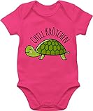 Tiermotiv Animal Print Baby - Chill Krötchen Schildkröte - 1/3 Monate - Fuchsia - Kurzarm - BZ10 -...