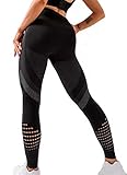 INSTINNCT Damen Sport Nahtlose Blickdicht Leggings Kompressions Yoga Fitnesshose Sporthose mit Hohe...