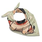 Unisex Kopftuch, 63,5 x 63,5 cm, quadratischer Halstuch, lustiger Cartoon-Mops, Welpe, Hund,...