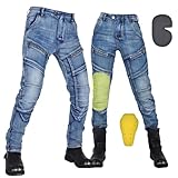 oFzimTo Motorradhose Herren/Damen, Aramid-Gewebe Stretch Jeans Hosen Herren/Damen, Motorrad Hosen...