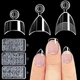 360 Stück Nageltips für Gelnägel, 12 Größen Soft Gel Nageltips, Kurze Halbe Abdeckung Mandel...