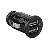 Goobay 58912 Dual USB Port Auto Ladegerät USB Zigarettenanzünder Adapter 12V / 24V Kfz Mini USB...