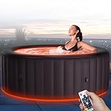 MSpa Whirlpool Aurora 204x204x70 cm – Aufblasbarer Whirlpool für 6 Personen mit 138...