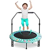 Trampolin Kinder Indoor Outdoor Ø 91cm Klein Mini Kindertrampolin Klappbar ohne Netz Zuhause Eckig...