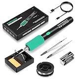 diymore-IOT Lötkolben Set USB-C Kabellos mit 3 Spitzen - 3 Temperatur Einstellbar 180℃-450℃,...