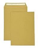 PAKNOR® 50x Braun Versandtaschen DIN C4 229× 324 mm 90g Briefumschläge ohne Fenster gerade Klappe...