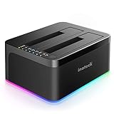 Inateck RGB Festplatten Dockingstation USB 3.0 mit Offline-Klonfunktion, für 2.5 u. 3.5 Zoll SATA...