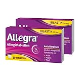 Allegra Allergietabletten 2 x 50 Stk – Antihistaminikum - Wirkstoff Bilastin - schnell und 24 Std...