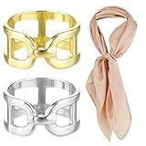 Ouligay 2 Stück Tuch Ringe Damen Schalringe Tuchring Einfach Schal Ringe Clip Doppel-D-Form Schal...