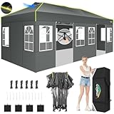 COBIZI Faltpavillon 3x6 Pavillon wasserdicht Winterfest, EIN-Tasten-Zentralverriegelung Partyzelt...