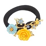 LABRIMP Chic Haarband mit Blütenperlen Leichtes Vielseitiges Haargummi für Damen und Mädchen...