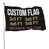 Personalisierte Flagge, Fahne Selbst Gestalten 2 × 3/3 × 5/4 × 6/5 × 8FT, Fügen Sie Ihr eigenes...