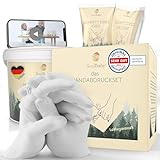 SOULBABY® 3D Handabdruck Set für Paare mit Geschenkverpackung I Gibsabdruckset Hände mit extra...