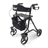 Drive Medical Rollator TORRO in Anthrazit für Indoor und Outdoor Nutzung I Stabile Gehhilfe mit...