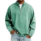 Pullover Herren Ohne Kapuze Mit Reißverschluss - Sweatshirts Für Herren Grün Thermojacke...