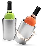 BigDean 2er Set Weinkühler aus doppelwandigem Edelstahl – Flaschenkühler für Wein & Champagner...