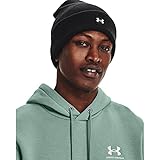 Under Armour Mens Beanies Men's Ua Halftime Cuff Beanie, Black, 1373155-001, OSFM, Einheitsgröße