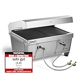 BURNHARD Klappgrill Jones 2-Brenner mit Deckel, 6,4 kW Edelstahl Gasgrill inkl. Transporttasche mit...