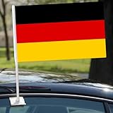 Autofahne Deutschland, 45x30 cm, 1x Autofahnen Autoflagge Deutschland Auto Autofahne Fahne Flagge...