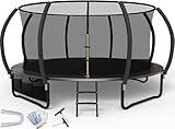 Flamaker Trampolin Outdoor Kinder, Gartentrampolin Ø 366/427cm mit Netz, Bodenanker, Stabile...