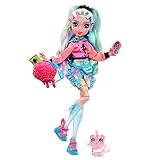 MONSTER HIGH Lagoona Blue Puppe - Pink Hoodie, Batik-Bikeshorts, Plateausandalen, Flossen, Zubehör,...