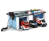 Dickie Toys SOS Rettungsstation mit Polizei, Feuerwehr und Krankenwagen, Station mit Licht & Sound,...