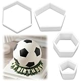 4 Stück Ausstecher Fussball, Fondant Fußball Ausstechformen, Kunststoff Fußball Keksschneider...