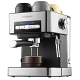 Steinborg® Espressomaschine Siebträger Siebträgermaschine Cappuccino Maschine Edelstahl...