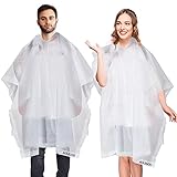 2 Stück Regenponcho, EVA Wiederverwendbarer Tragbarer Unisex-Regencape für Survive, Fahrrad,...