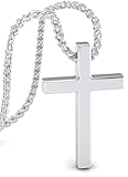 SERASAR Halskette Kreuz Herren Kette mit Anhänger 50cm Silber-Schmuck Männer-Schmuck Geschenk-Idee...