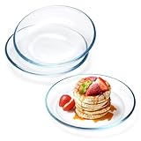 NUTRIUPS Glasteller, 17,8 cm, transparent, gehärtetes Glas, Dessertteller, Glasteller-Set für...