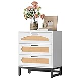 Mericonia Natürliche Rattan-Kommode mit 3 Schubladen, Schlafzimmer...