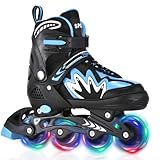 TOMSHOO Rollschuhe, Inliner Roller Skates mit 4 Größen Verstellbar, LED Rädern, Mehrere...