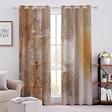 Retro-Muster Verdunklungsvorhänge H274XB229cm（H274XB114.5cmX2 Stück） Braunes Graffiti...
