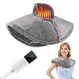 YANGUN Heizkissen für Nacken Schulter, 57 * 34cm Wärmekissen Nacken mit 9 Temperaturstufen und 4...