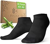 PAIXX Bambus Sneaker Socken 8 Pack - Anti schweiß Socken - Bambus Socken für Damen & Herren -...