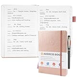 Deepton B6 Adressbuch mit Register A-Z, telefonbuch mit register, Geburtstage - Rose