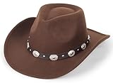 INOGIH Westernhut für Damen und Herren, Cowboy- und Cowgirl-Hut, Fedora Mit Pull-On-Verschluss,...