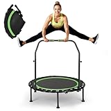 FitnessTrampoline,101cm Mini-Trampolin,Tragkraft 200 kg, tragbares Übungs-Rebounder-Trampolin mit...