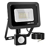 Realky LED Strahler mit Bewegungsmelder, 20W 2000LM Außenstrahler 6500K Kaltweiß Superhell...