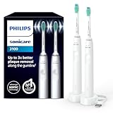 Philips Sonicare 3100 elektrische Zahnbürste, Schallzahnbürste, Andruckkontrolle und Timer, Weiß,...