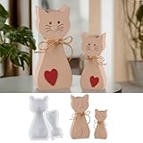 wikimo 2 Stück Silikonformen Gießformen für Katze Gips Silikonform, Epoxidharz-Form, Gussformen...