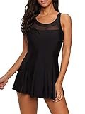 Durio Damen Badeanzug Badekleid Einteilig Tankini Bauchweg Schwimmkleid Schwimmrock Bademode...