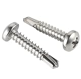 150 Stück Selbstschneidende Schrauben 410 Edelstahl,4.2x13MM Blechschrauben...